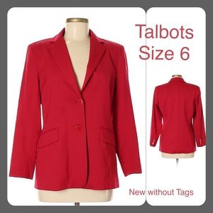 Talbots NWOT Red Wool Blazer Jacket size 6